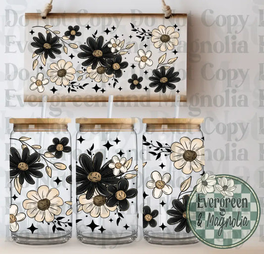 Black and tan florals