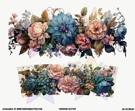 Cottage Floral 40oz Wrap (Printed Vinyl)