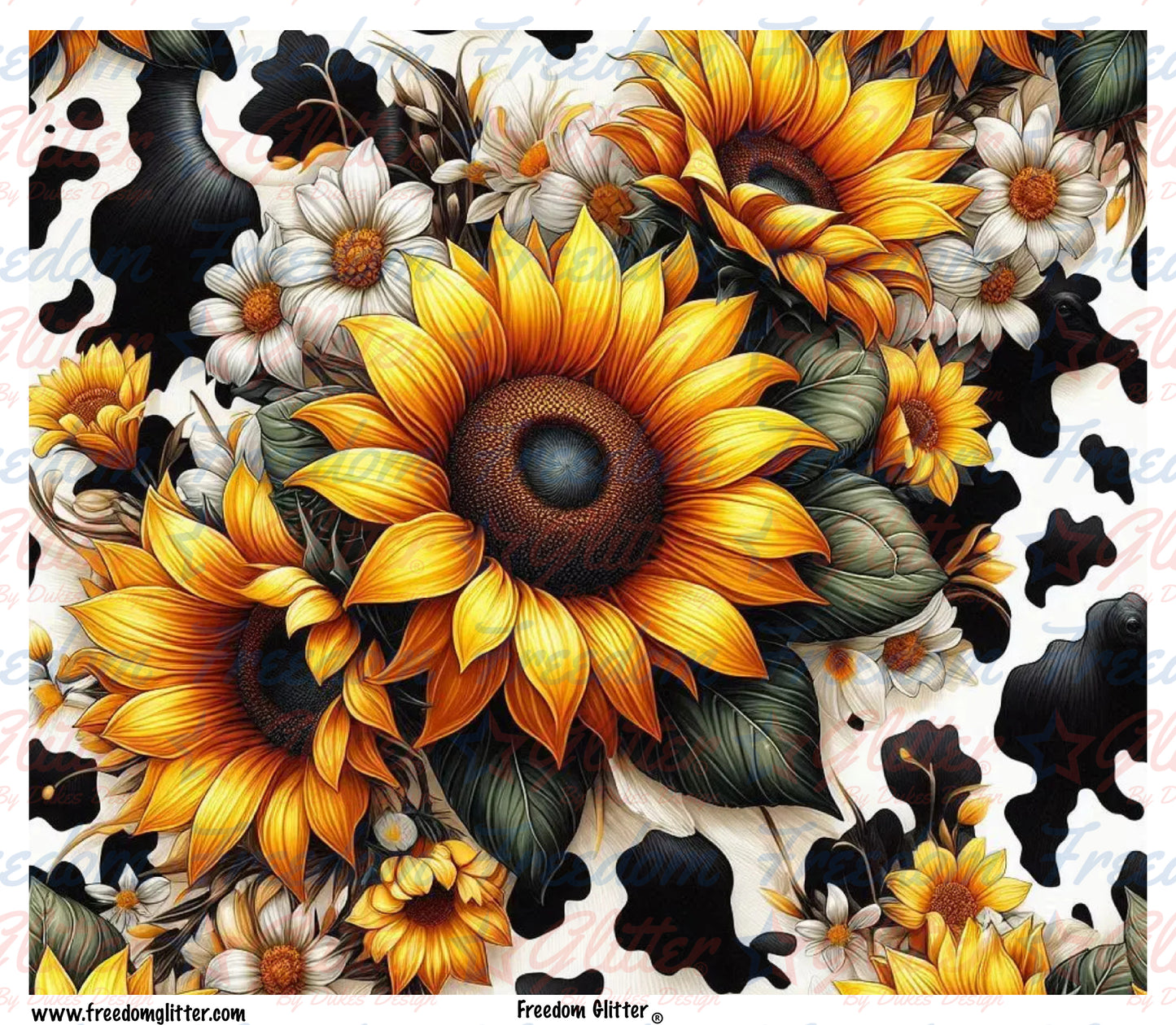 Cow Print & Sunflowers (Printed Vinyl)