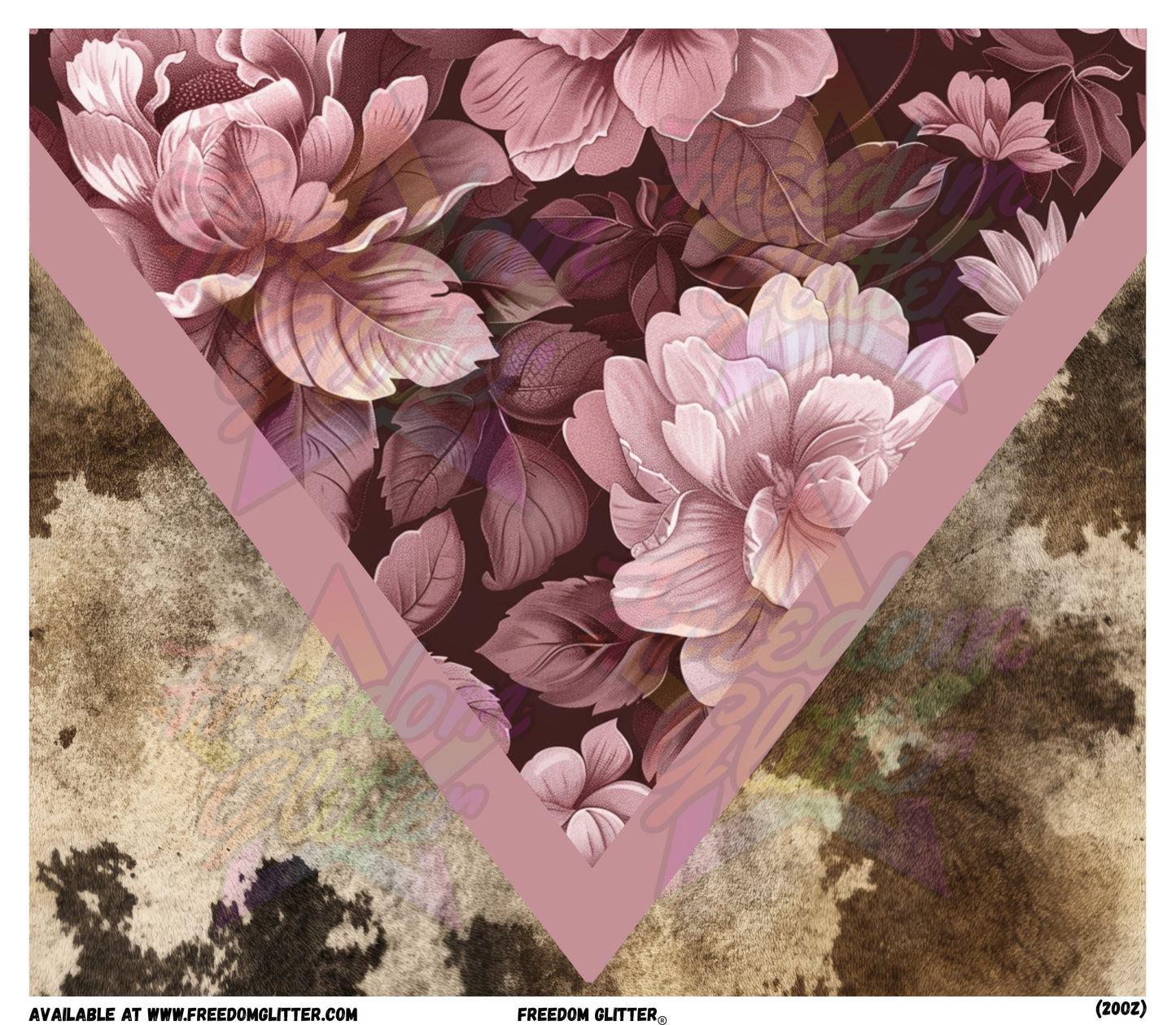 Cowhide & Dusty Rose V-Split Wrap (Printed Vinyl)