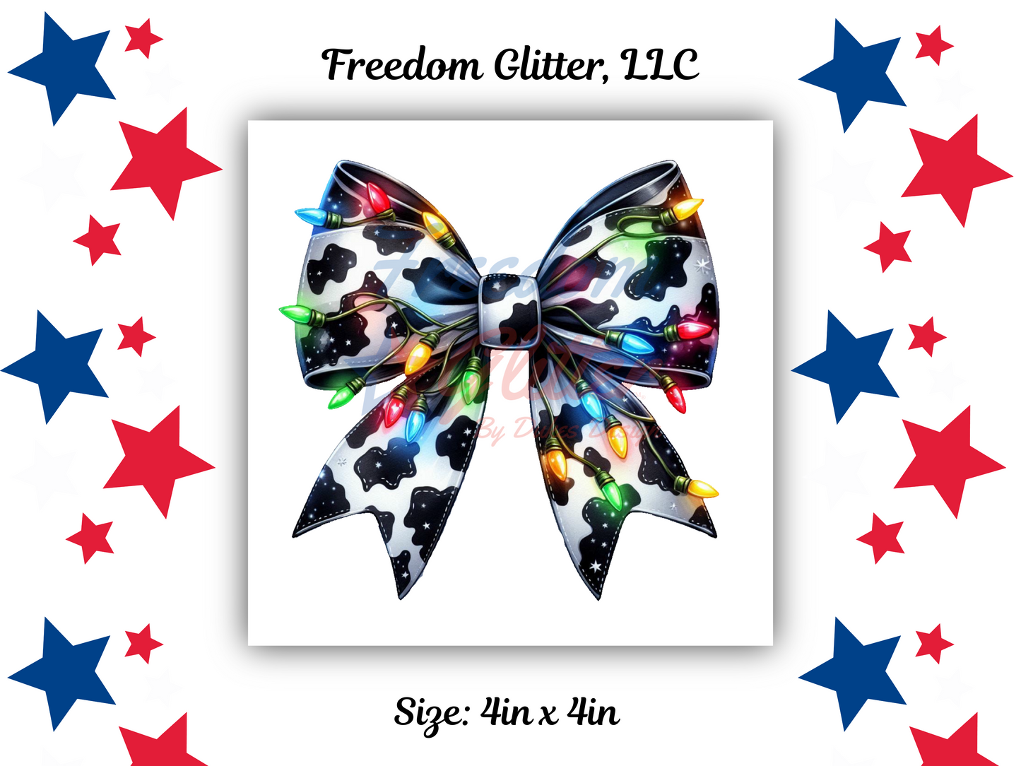 Cowprint & Christmas Lights Coquette Decal (UVDTF)