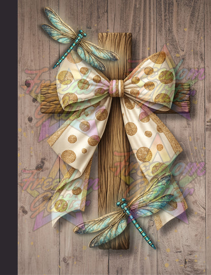 Cross & Dragonfly Notebook Cover