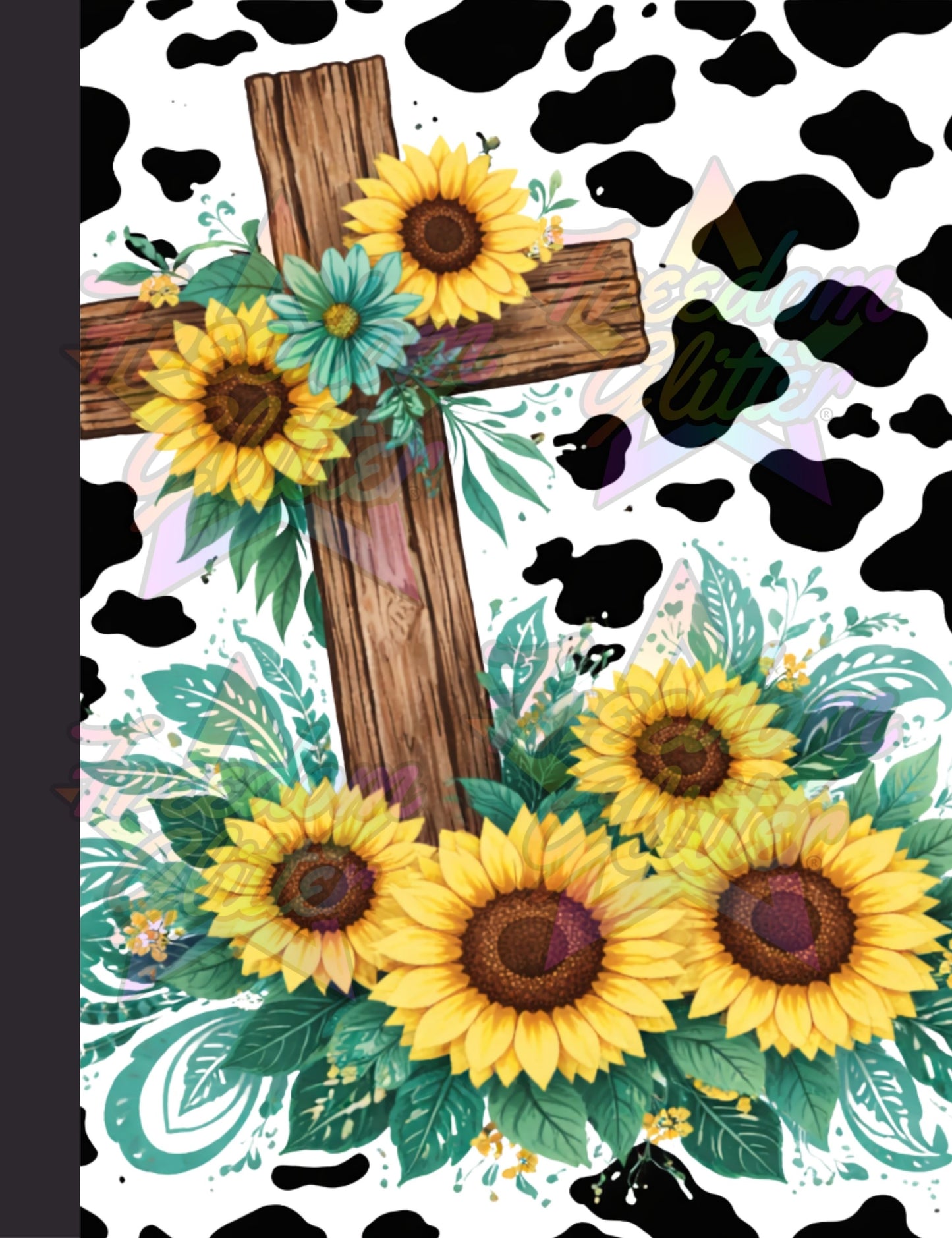 Western Cross & Sunflowers Notebook Cover