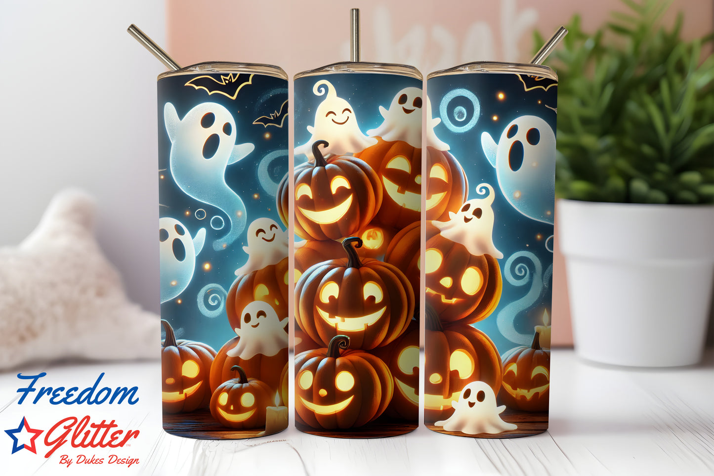 Cute Ghosts & Pumpkins (Printed Vinyl)