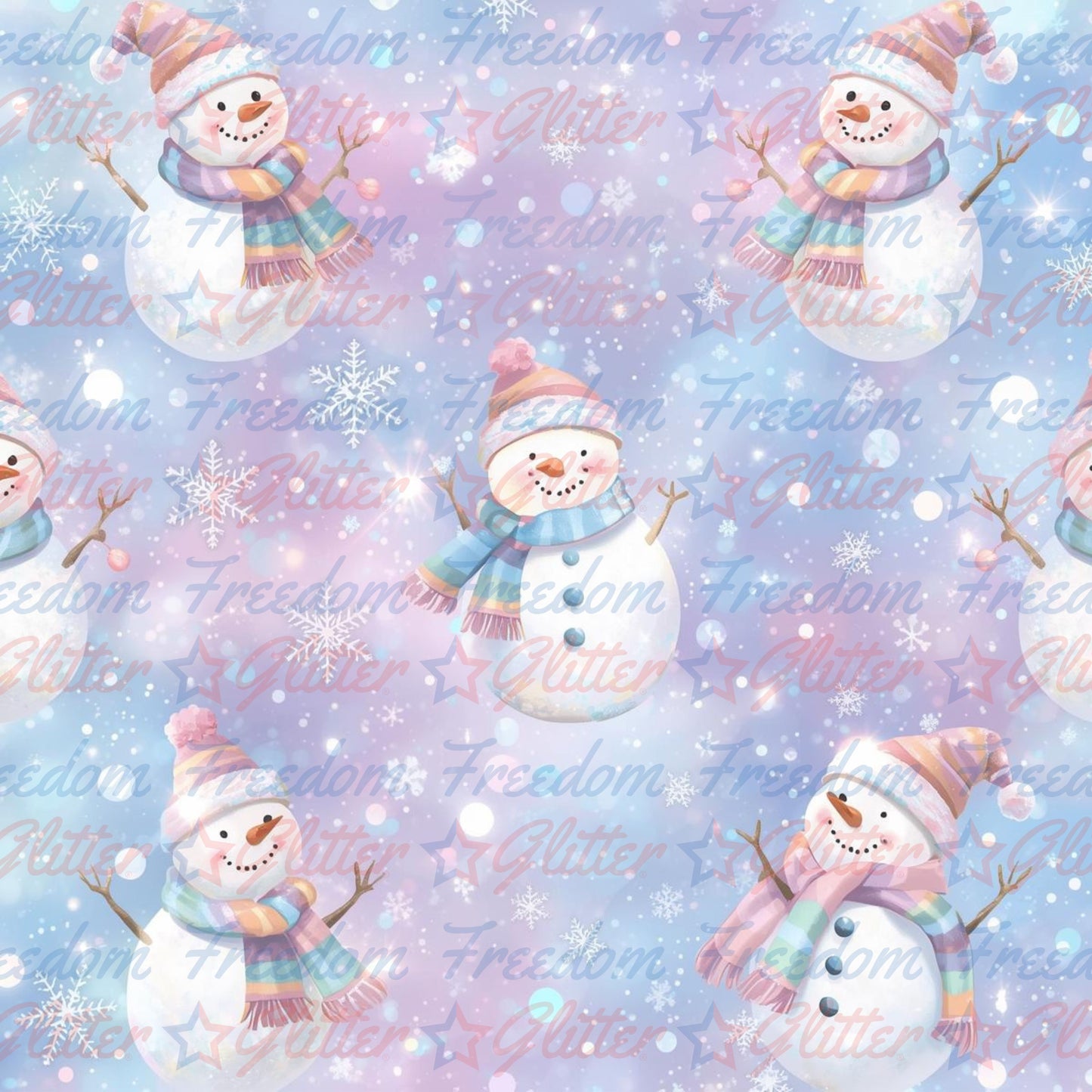 Cute Iridescent Snowmen (Printed Vinyl)