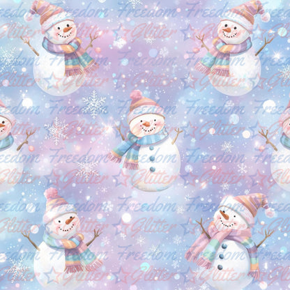 Cute Iridescent Snowmen (Printed Vinyl)
