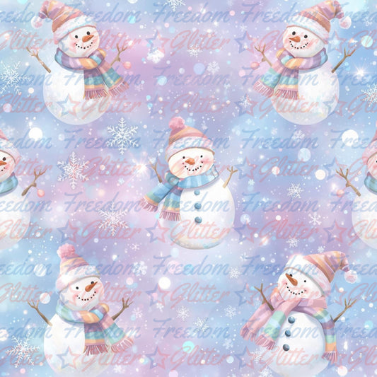 Cute Iridescent Snowmen (Printed Vinyl)