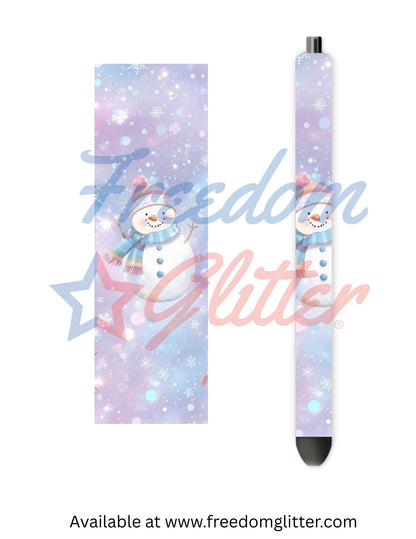 Cute Iridescent Snowmen (Printed Vinyl)