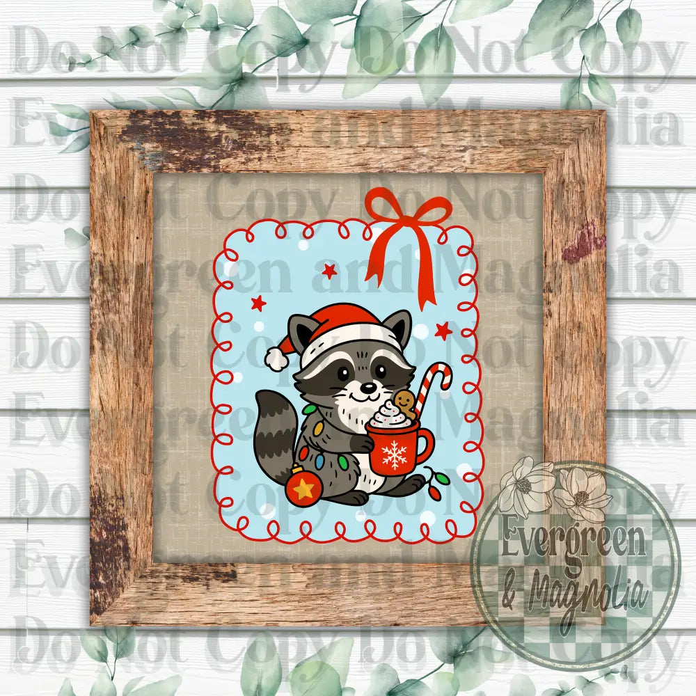 Cute Raccoon Christmas