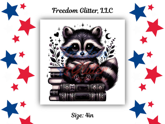 Cute Racoon & Books (UVDTF)