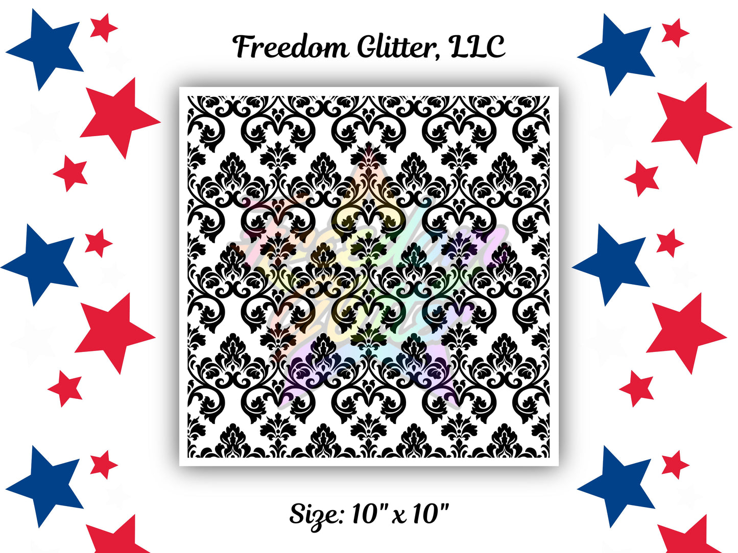 10x10 Damask Outline 2 (UVDTF)