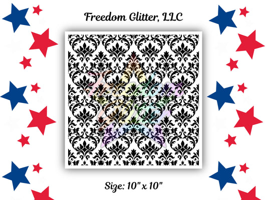 10x10 Damask Outline 4 (UVDTF)