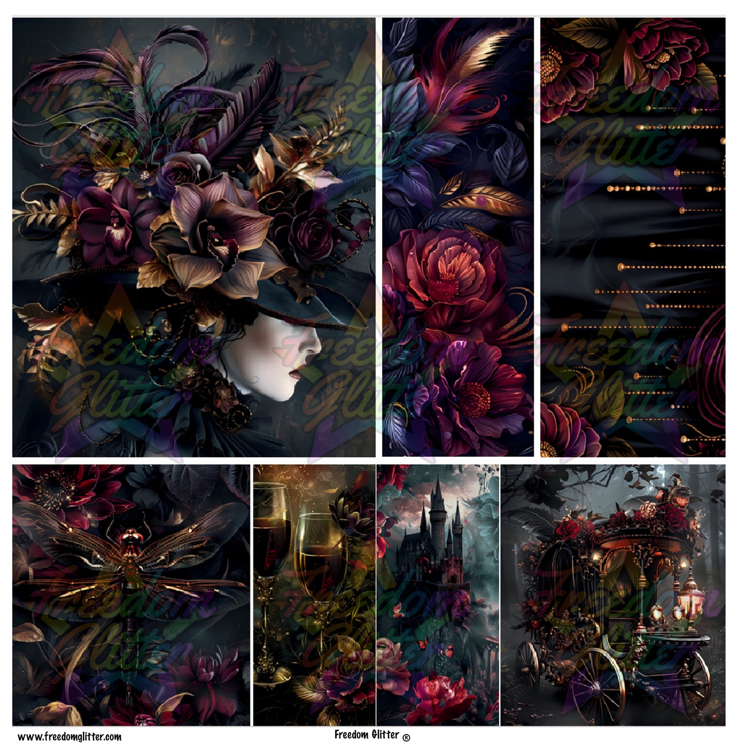 Mixed Image Sheet - Dark 1 (Printed Vinyl)