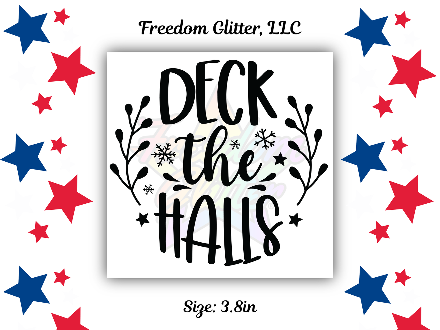 Deck the Halls UVDTF Transfer – 3.8" Ornament Design