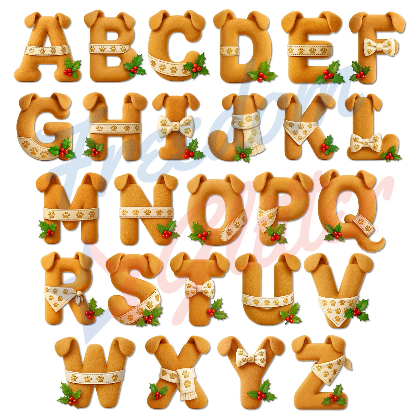 Customized Christmas Pet Gift Tags - Cute Dog Ears