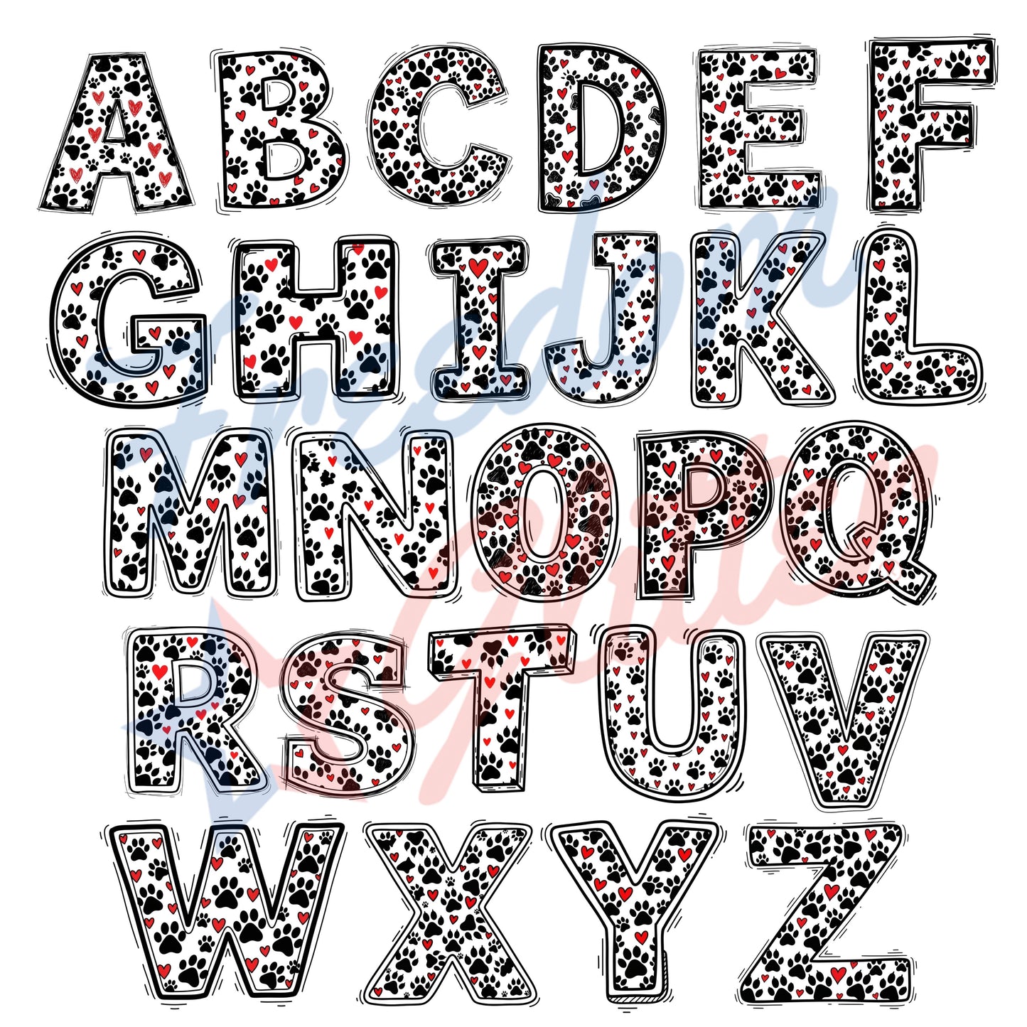 Customized Christmas Pet Gift Tags - Doodle Paw Prints