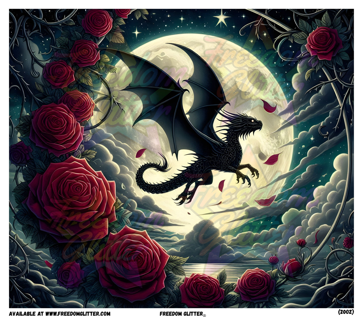 Dragon Moon & Roses (Printed Vinyl)