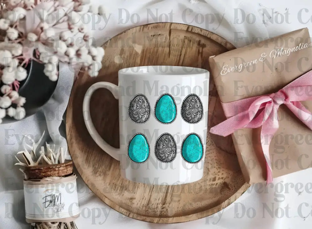 Turquoise & Silver Easter Eggs