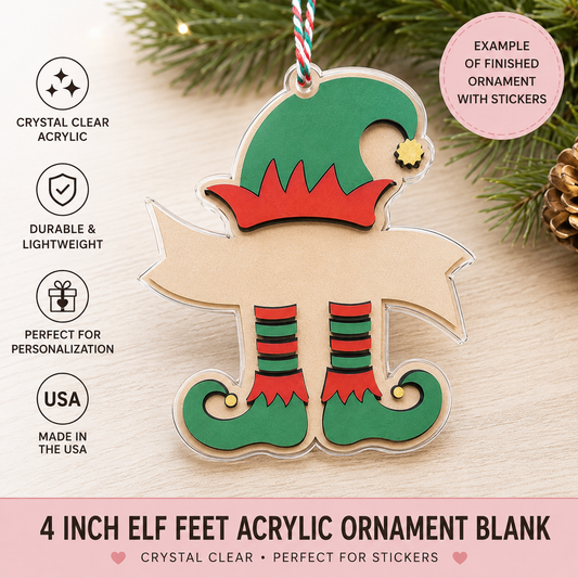 Elf Acrylic Ornament Blank – 4"