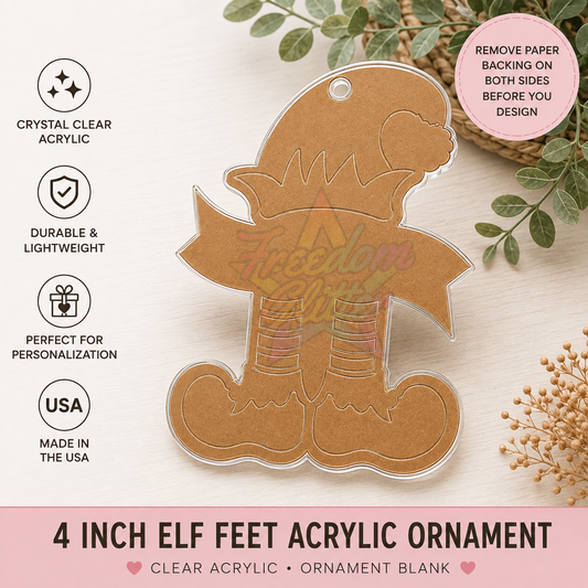 Elf Acrylic Ornament Blank – 4"