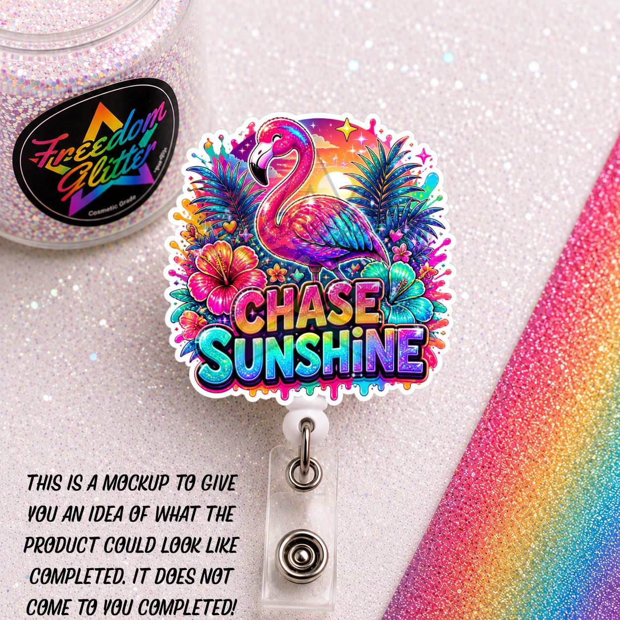 Encouraging - Chase Sunshine 2" Badge Reel Acrylic Blank