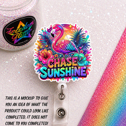 Encouraging - Chase Sunshine 2" Badge Reel Acrylic Blank