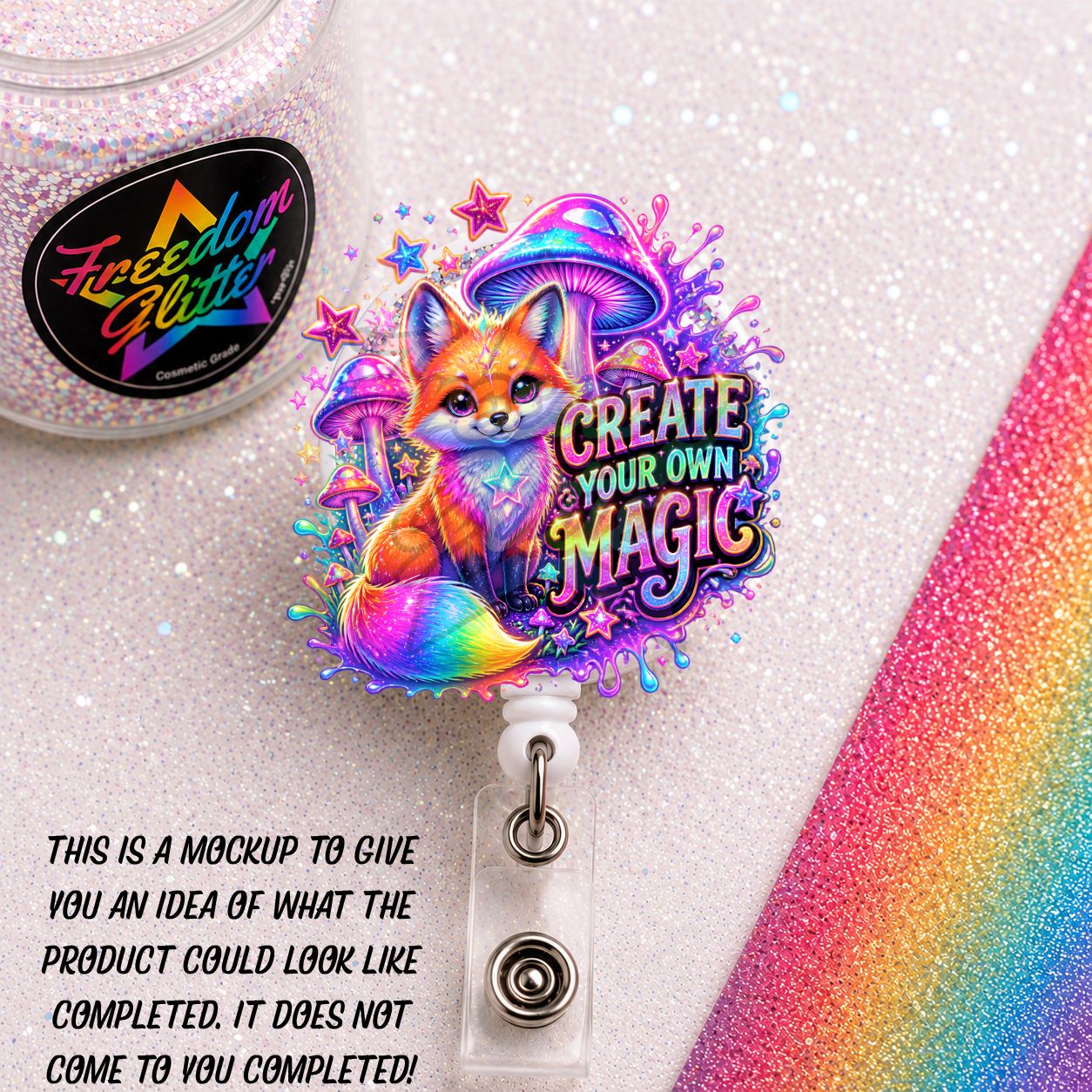 Encouraging -Create your own Magic 2" Badge Reel Acrylic Blank