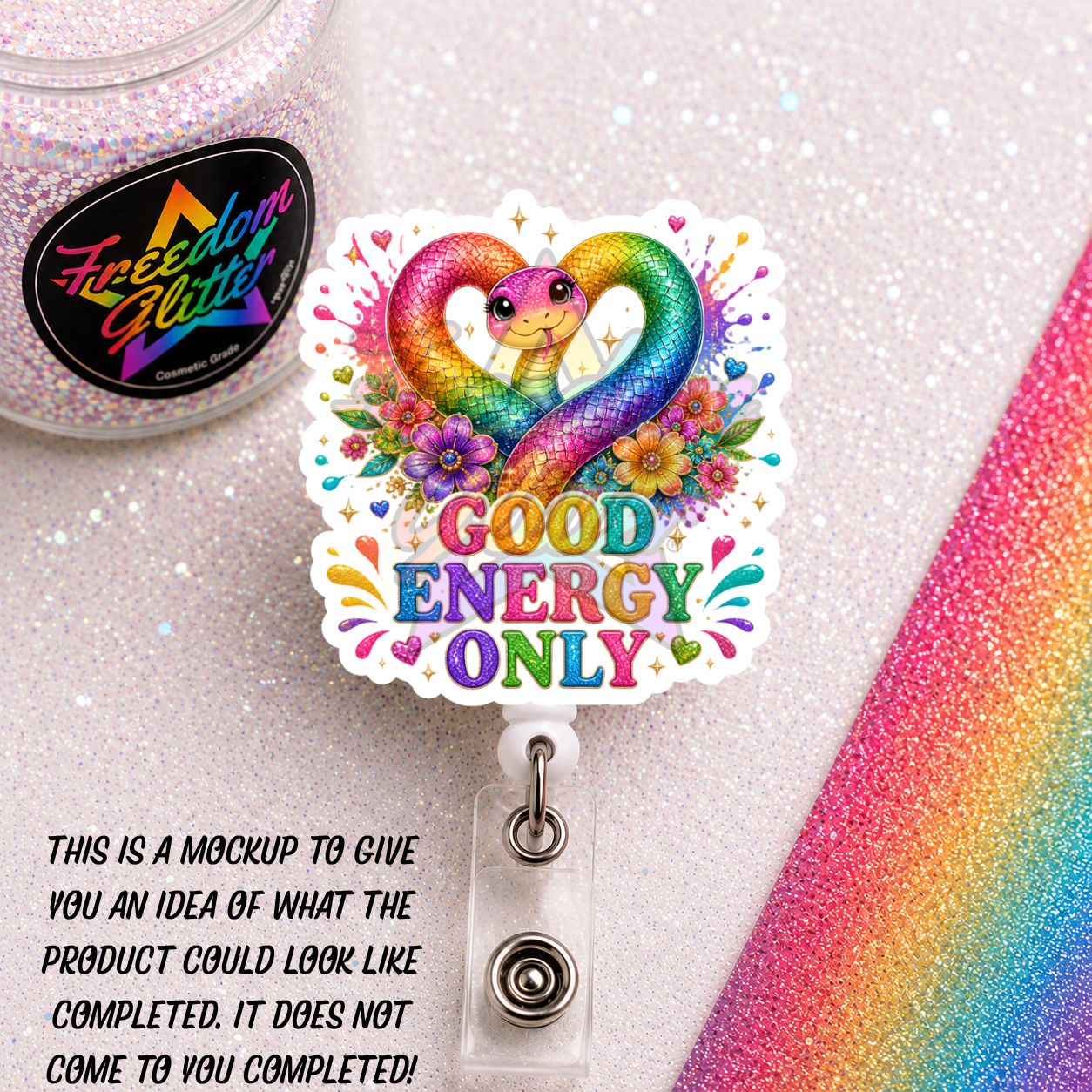 Encouraging -Good Energy Only 2" Badge Reel Acrylic Blank