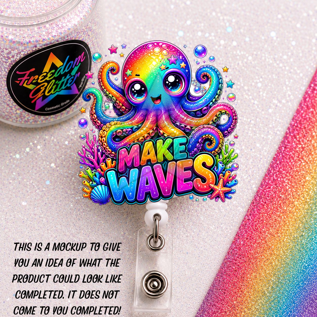 Encouraging - Make Waves 2" Badge Reel Acrylic Blank