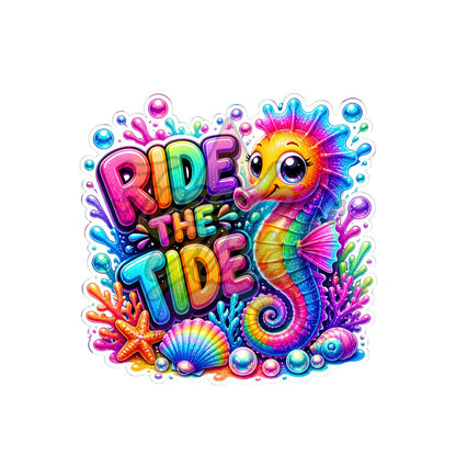 Encouraging - Ride the Tide 2" Badge Reel Acrylic Blank