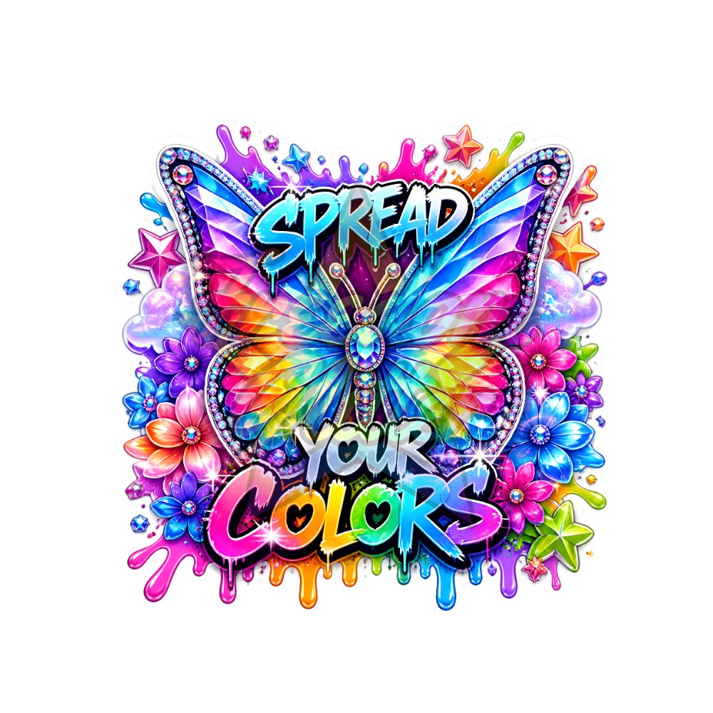 Encouraging - Spread Your Colors 2" Badge Reel Acrylic Blank