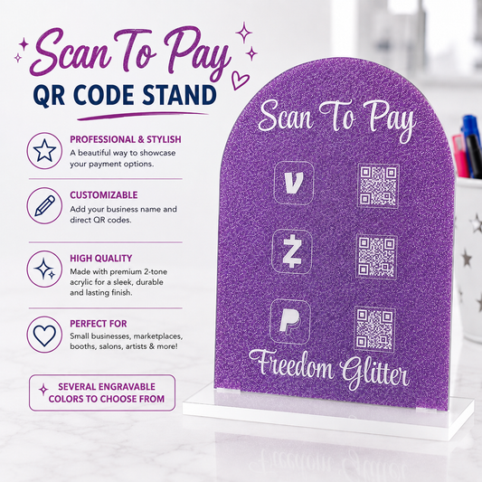 Engraved Scan to Pay QR Code Stand