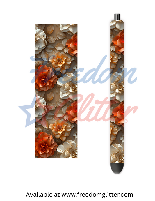 Fall Floral 5 Pen Wrap (Vinyl)