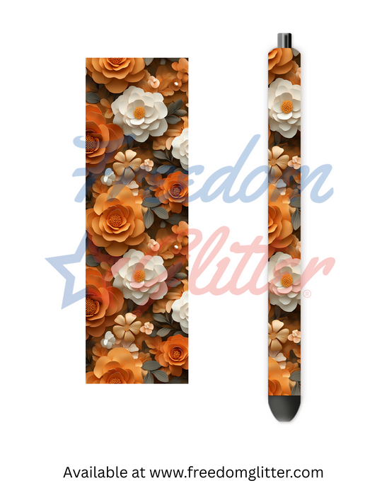 Fall Floral 6 Pen Wrap (Vinyl)