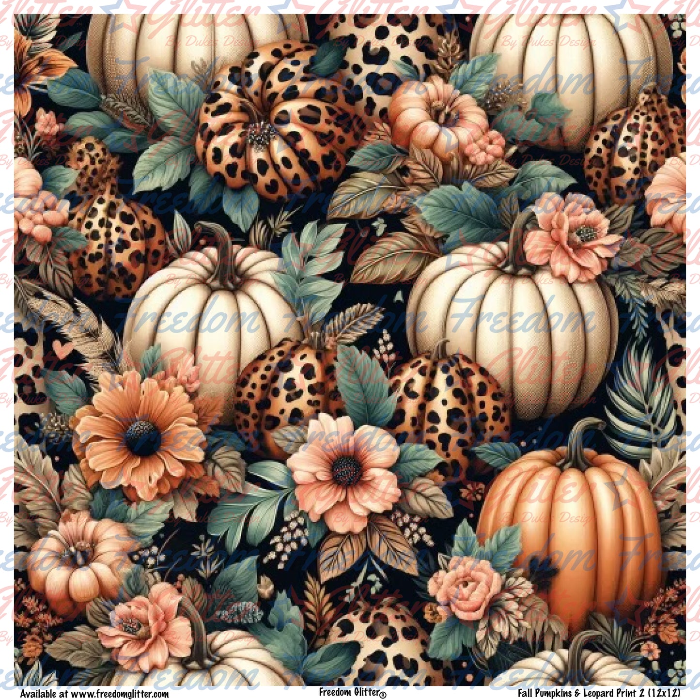 Fall Pumpkins & Leopard Print 2 (Printed Vinyl)