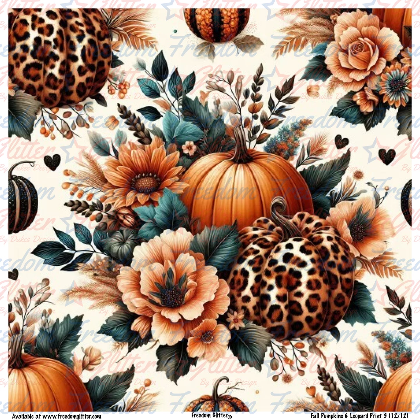 Fall Pumpkins & Leopard Print 3 (Printed Vinyl)