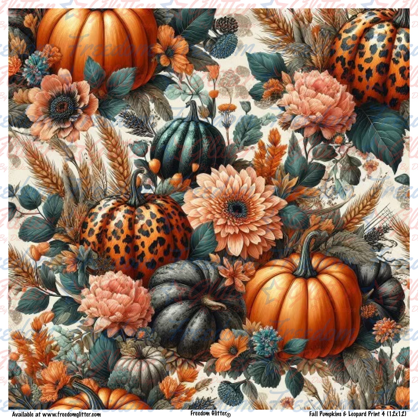 Fall Pumpkins & Leopard Print 4 (Printed Vinyl)