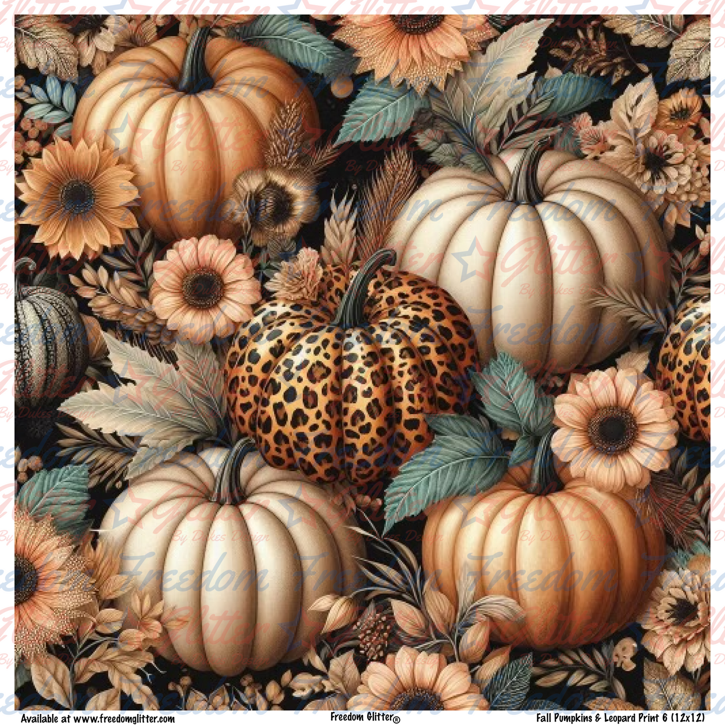 Fall Pumpkins & Leopard Print 6 (Printed Vinyl)