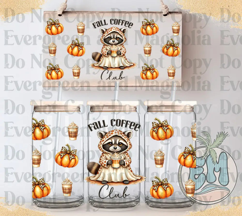 Fall coffee raccoon club