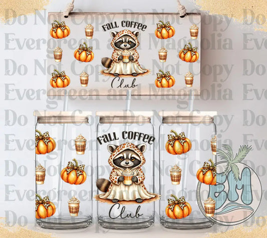 Fall coffee raccoon club