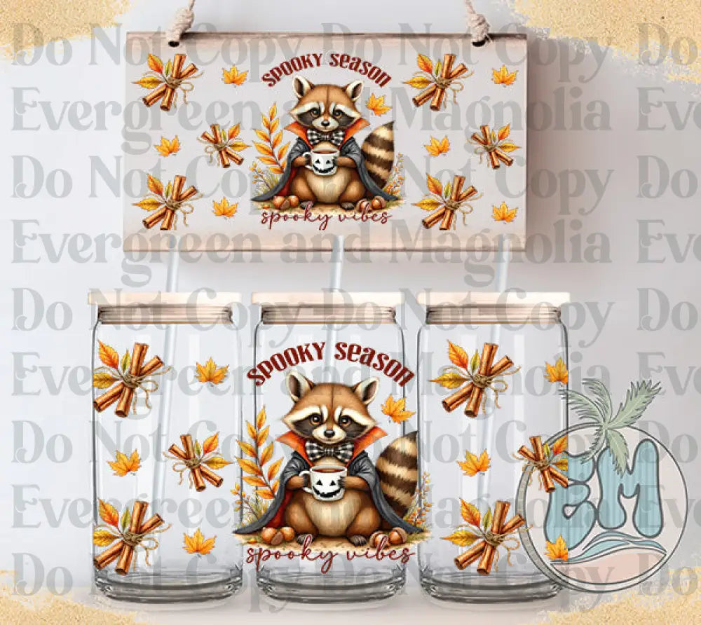 Fall raccoon spooky season