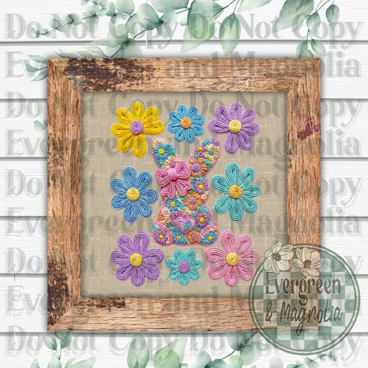 Faux Yarn Easter Flowers