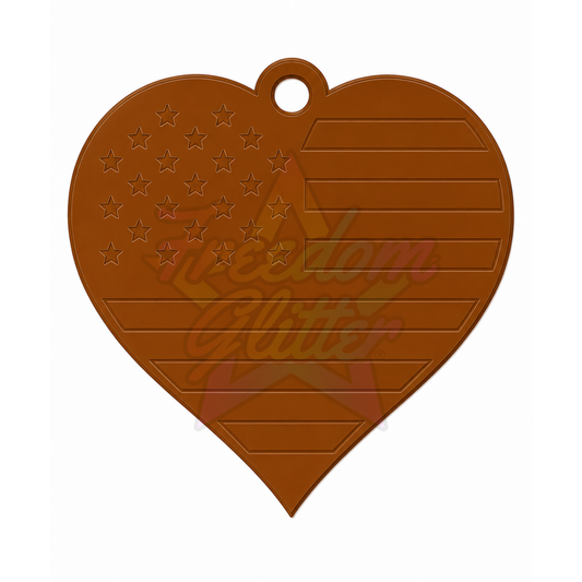 Patriotic Heart Acrylic Ornament Blank – 4"