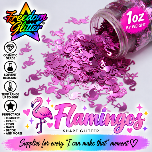 Flamingos (Shape Glitter)