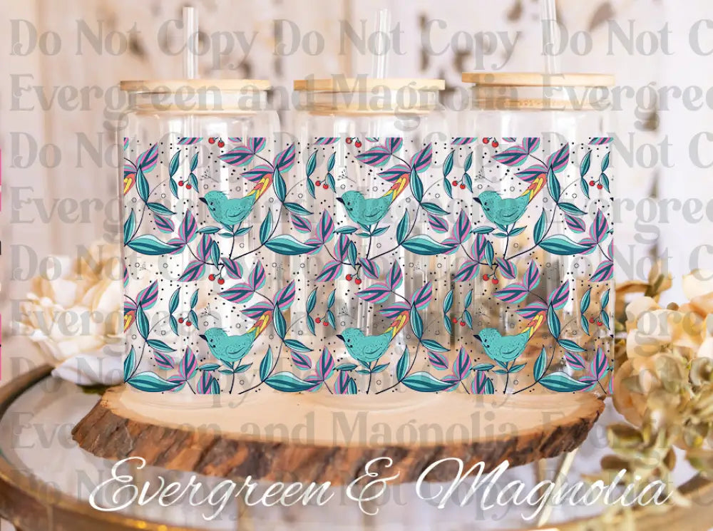 Flock of blue birds