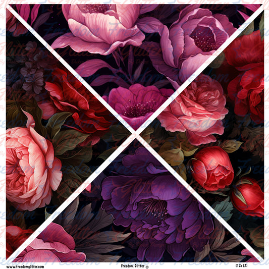 Floral 1 Mixed Triangles (Printed Vinyl)