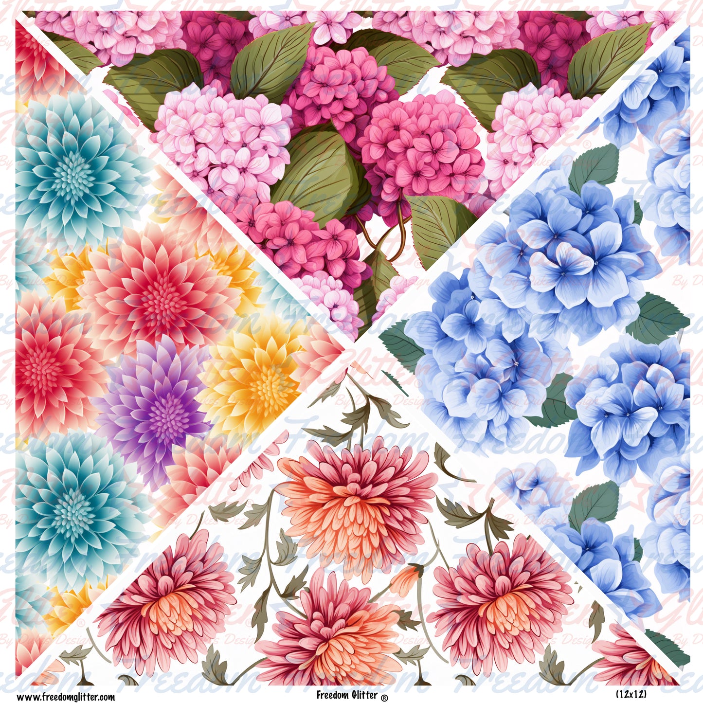 Floral 2 Mixed Triangles (Printed Vinyl)