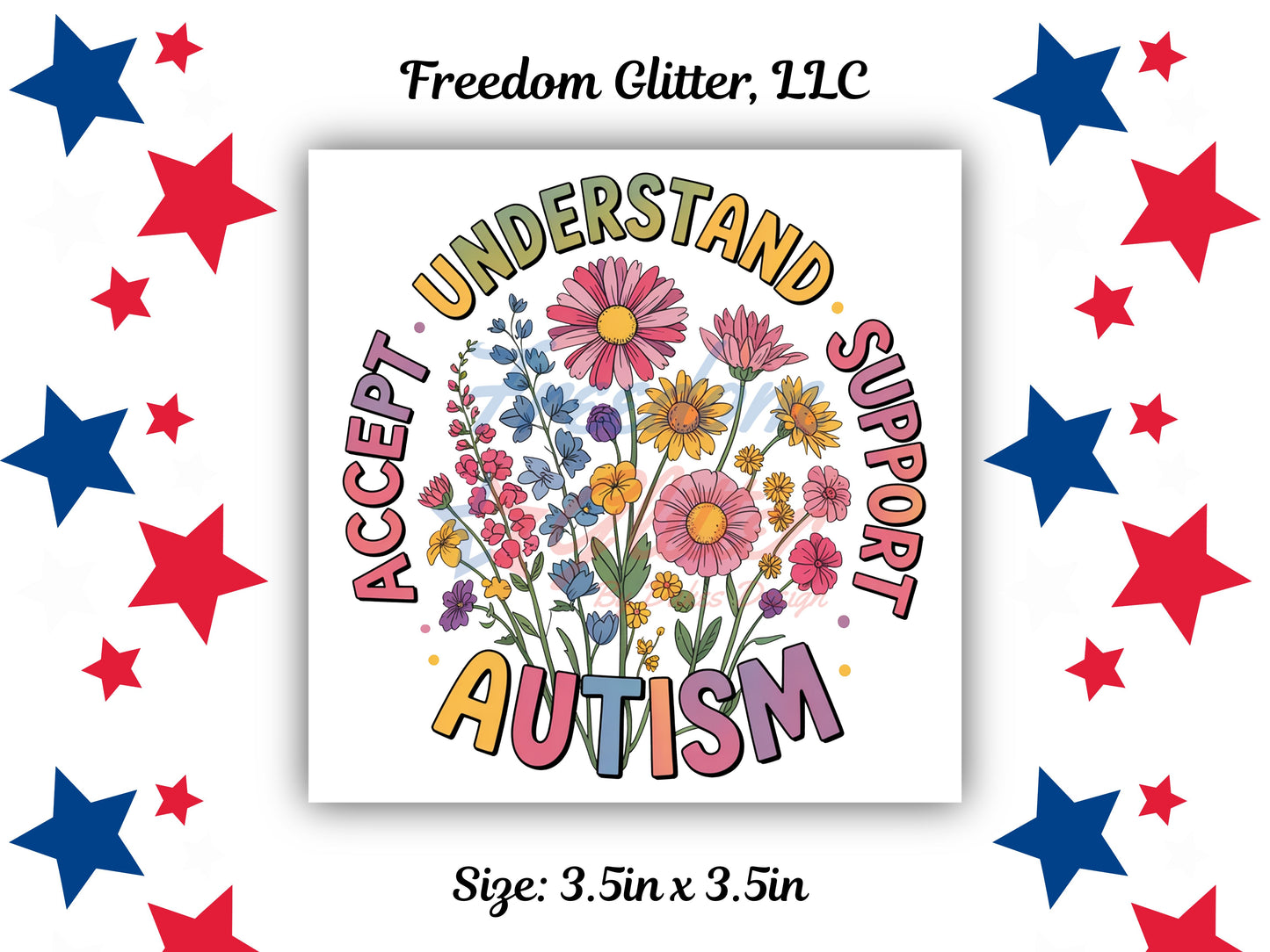 Floral Autism Acceptance Decal (UVDTF)