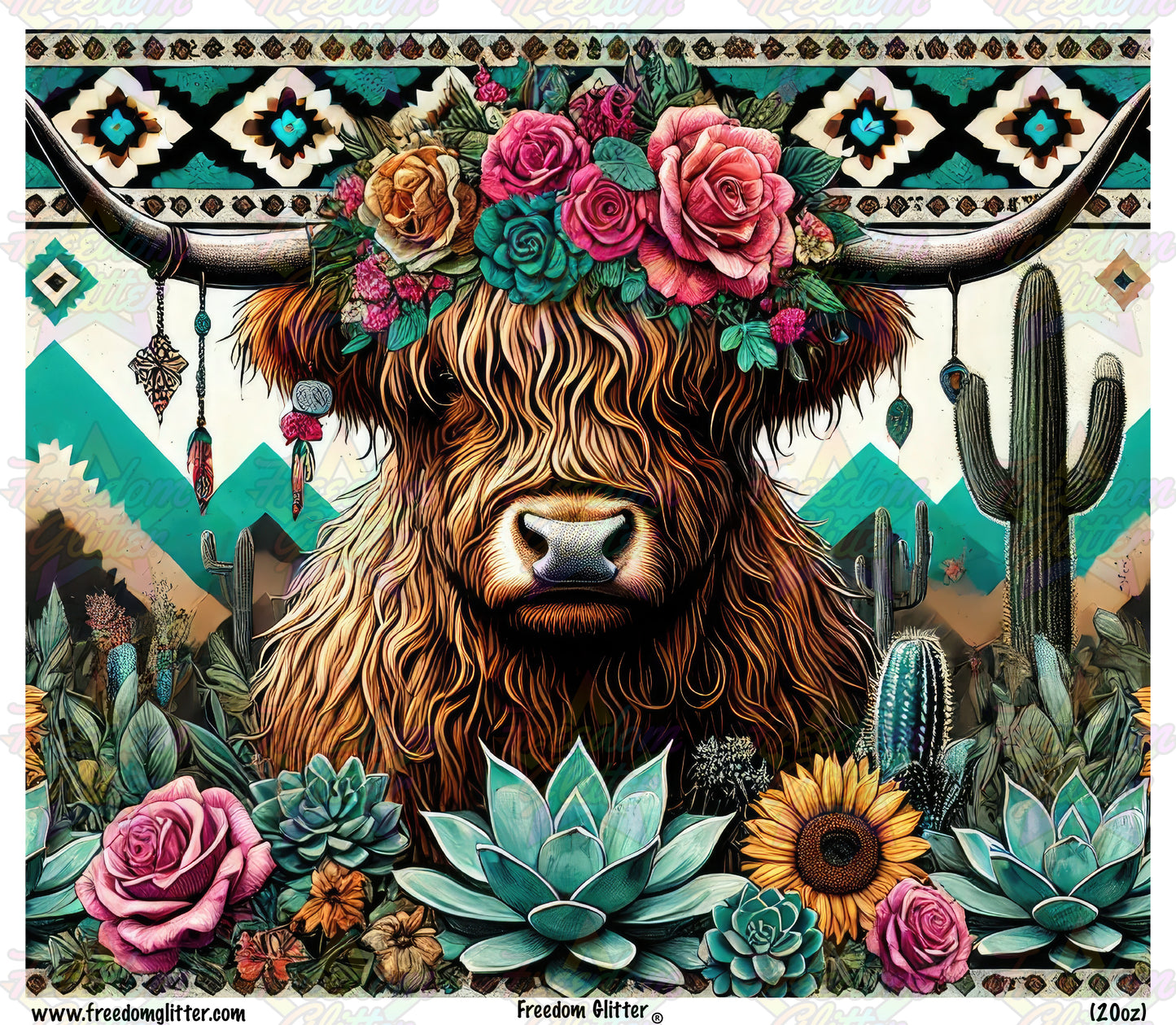 Floral Western Highland (Printed Vinyl)