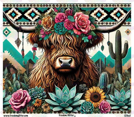 Floral Western Highland (Printed Vinyl)